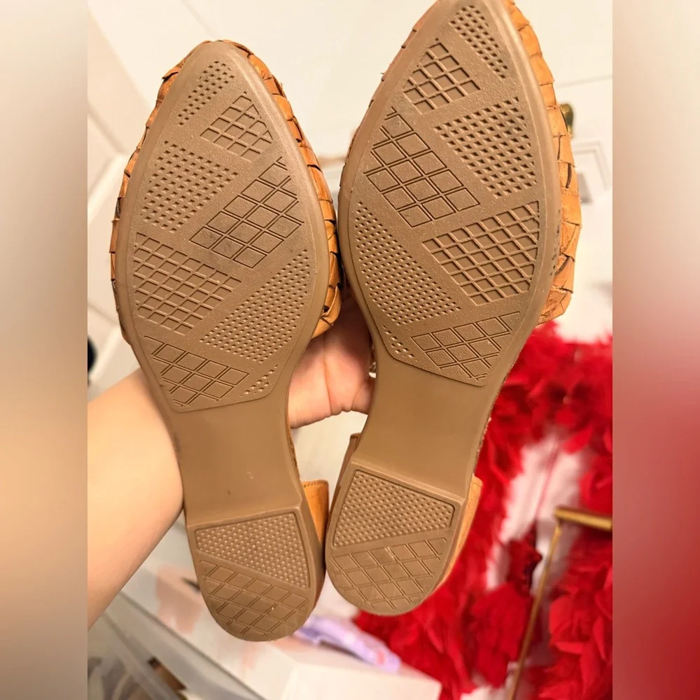Agave Girl Woven Leather D’Orsay Flats Tan Size 7 - Picture 12 of 15
